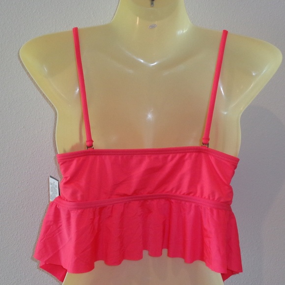Kenneth Cole Reaction Size Small / RS41K89 Bright Coral / New Swim Tankini Top - Picture 2 of 8